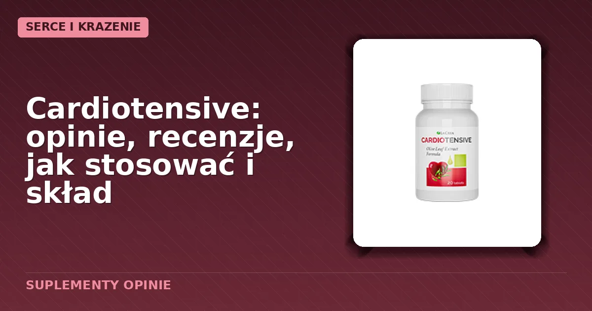 Opakowanie suplementu diety Cardiotensive dla osób z nadciśnianiem