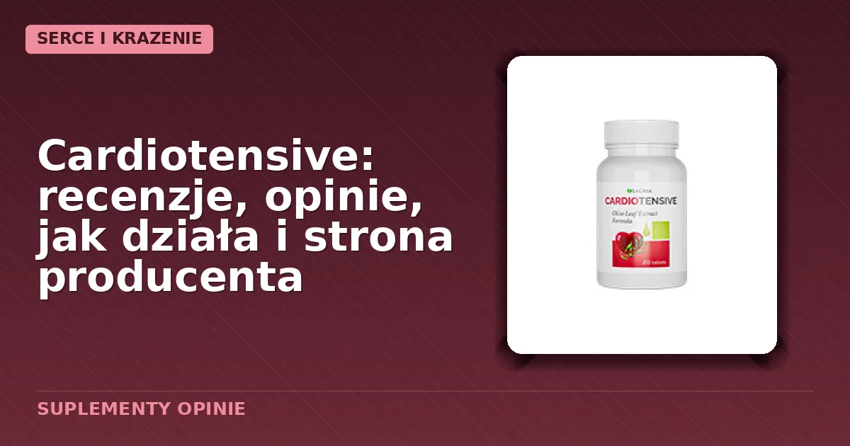 Opakowanie suplementu diety Cardiotensive