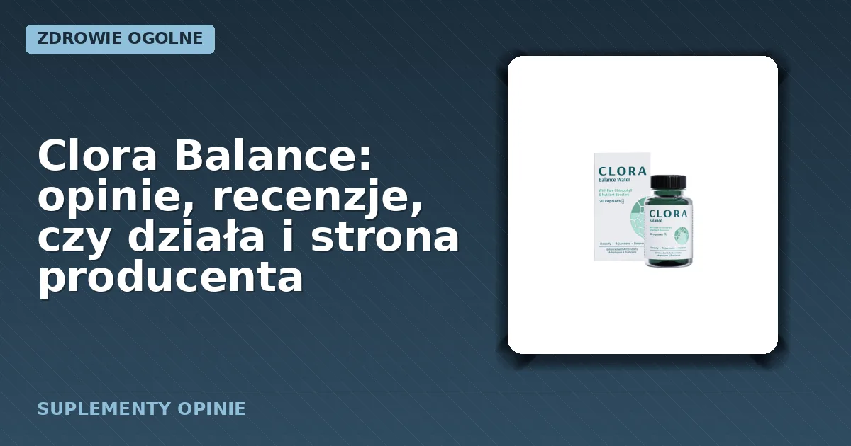 Opakowanie kapsułek Clora Balance