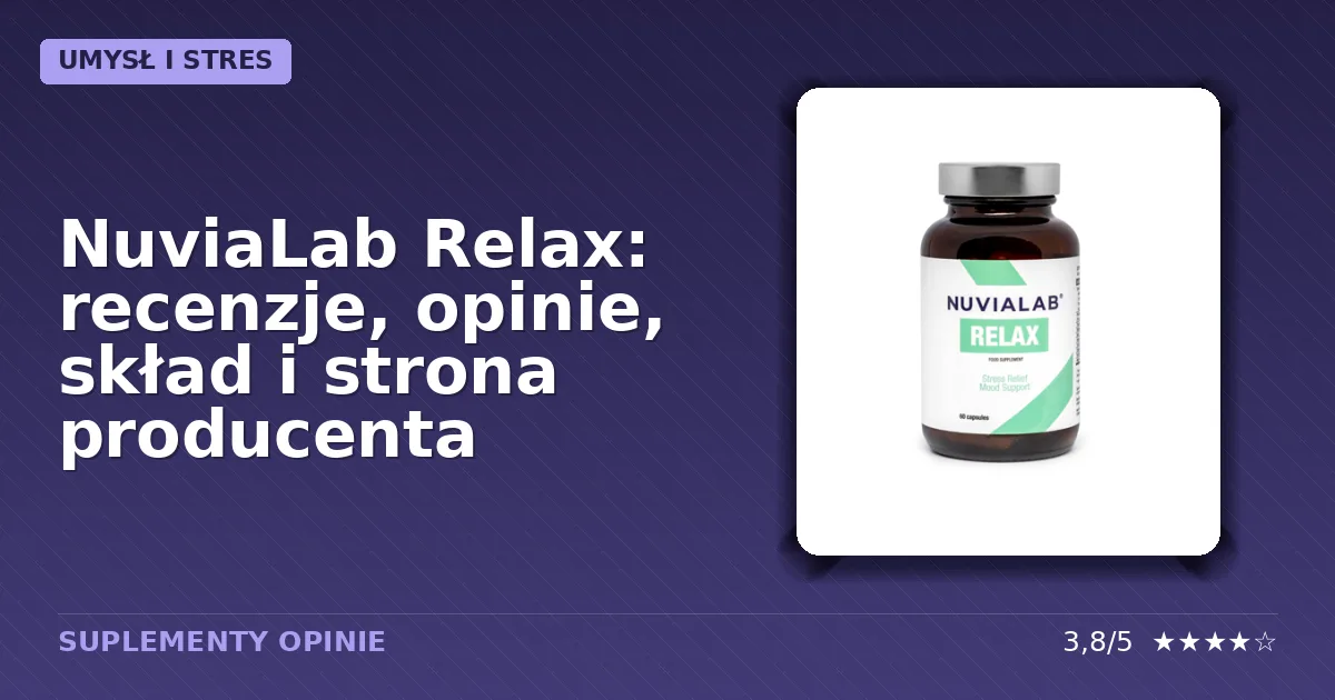 Opakowanie suplementu diety NuviaLab Relax